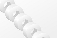 Geometric minimal background, 3D rendered shape in white vector