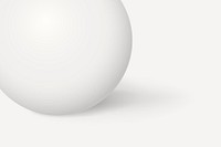 White minimal background, 3D sphere, geometric shape