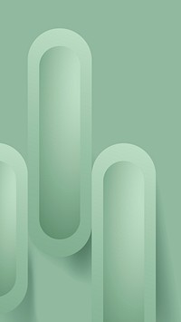 Green abstract iPhone wallpaper, geometric shape in 3D