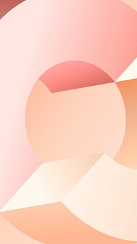 Peachy abstract mobile wallpaper, geometric shape in 3D vector