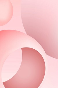 Pink aesthetic background, geometric ring shape in 3D =
