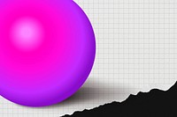 Aesthetic neon pattern background, 3D sphere shape