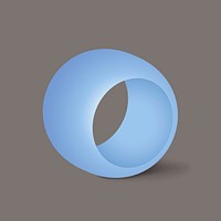 Geometric ring shape, 3D rendering in blue vector