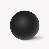 Geometric sphere shape, 3D rendering in black vector