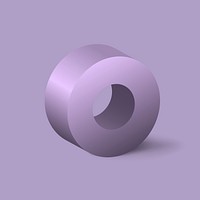 Pink ring shape, 3D rendering geometric element vector