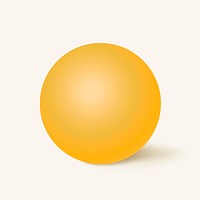 Geometric sphere shape, 3D rendering in yellow