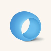 Blue ring shape, 3D rendering geometric element