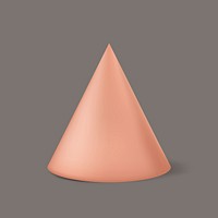 3D cone element, geometrical shape in orange vector