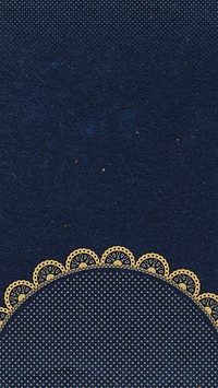 Aesthetic lace doily mobile wallpaper, navy blue vintage