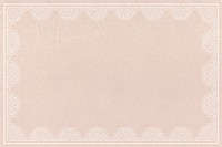 Heart lace frame, circle shape on beige background psd