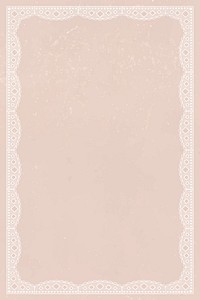 Vintage lace frame background, pink crochet design vector