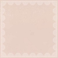 Heart lace frame, circle shape on beige background vector