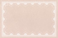 Lace crochet frame background, feminine floral design psd