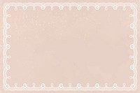 Floral lace frame background, beige crochet design vector