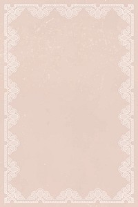 Beige frame background, classic lace floral design vector