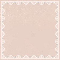 Vintage lace frame background, pink crochet design vector