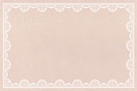 Vintage lace frame background, pink crochet design psd