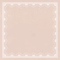 Lace crochet frame background, feminine floral design vector