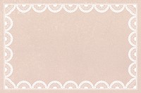 Lace crochet frame background, beige feminine design