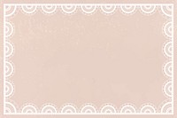 Lace frame background, cream vintage fabric design vector