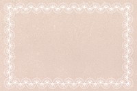 Floral lace frame background, beige crochet design psd