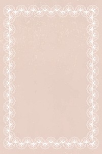 Floral lace frame background, beige crochet design vector