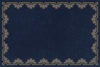 Lace frame background, floral blue vintage design vector