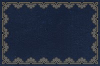 Blue frame background, classic floral lace psd