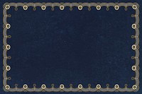 Floral lace frame background, navy blue elegant design vector
