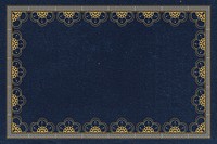 Elegant lace frame background, navy blue floral crochet psd