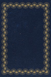 Lace frame background, blue vintage fabric design psd