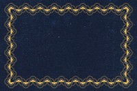Vintage lace frame background, floral blue crochet vector
