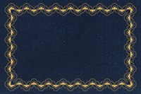 Lace frame background, floral blue vintage fabric design psd