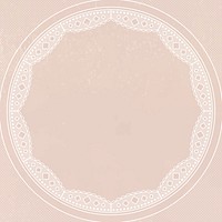 Beige lace doily frame, feminine classic design vector