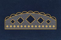 Classic lace clipart, gold elegant fabric design vector