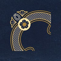 Floral lace corner sticker, feminine fabric in gold vector