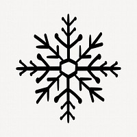 Winter snowflake sticker, Christmas doodle in creative design vector