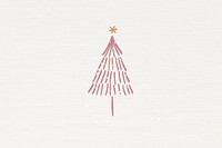 Christmas tree background, beige winter doodle vector