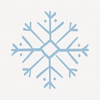 Winter blue snowflake sticker, Christmas doodle in creative design psd