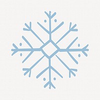 Winter blue snowflake sticker, Christmas doodle in creative design vector