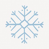 Winter blue snowflake element, Christmas doodle in creative design