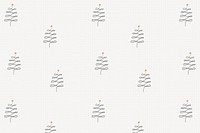 Simple Christmas background, black trees pattern, cute doodle design