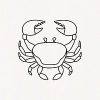 Cancer zodiac animal line art doodle design vector