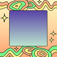 Abstract funky frame, doodle bumpy lines illustration vector