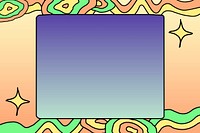 Abstract colorful frame, doodle wiggly lines gradient background vector