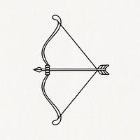 Sagittarius zodiac sign, line art illustration vector