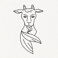 Capricorn animal horoscope doodle line art