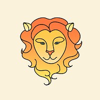 Leo zodiac, doodle design bright graphic