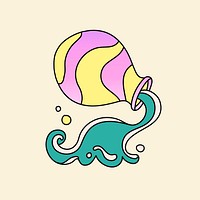 Zodiac sign Aquarius, colorful doodle design illustration vector