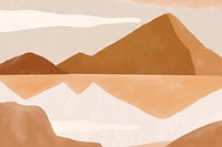 Mountains abstract background earth tone watercolor vector